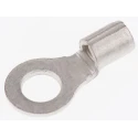 RS PRO Uninsulated Ring Terminal, M4 Stud Size, 16 AWG to 14 AWG Wire, Copper Tin Plated, 21mm Length 208-2622