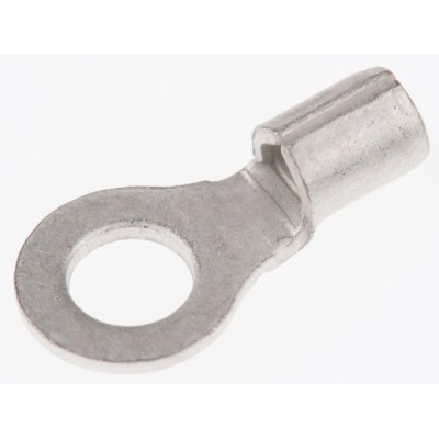 RS PRO Uninsulated Ring Terminal, M4 Stud Size, 16 AWG to 14 AWG Wire, Copper Tin Plated, 21mm Length 208-2622