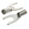 RS PRO Uninsulated Fork Terminal 16 AWG to 14 AWG M4 Stud Size Silver 208-2666