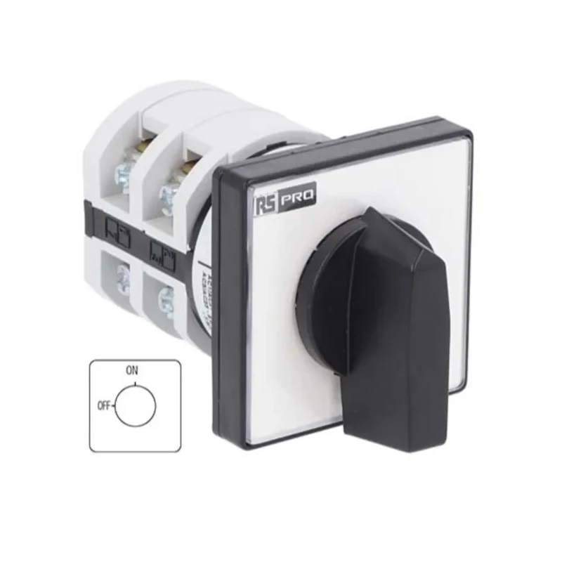 RS PRO 3 Pole 3-Position Panel Mount Rotary Cam Switch 20A 690V Knob Actuator 90° 208-3927
