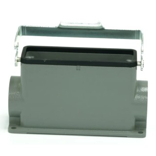 RS PRO Heavy Duty Power Connector Housing Die Cast Aluminium IP65 Surface Mount PG21 Thread 1 Lever 208-4036