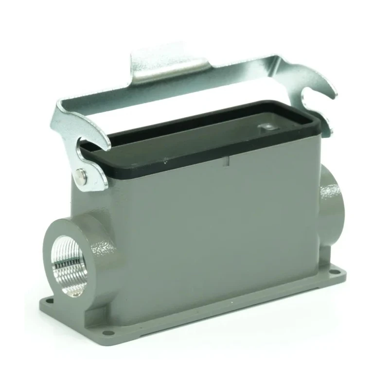 RS PRO Heavy Duty Power Connector Housing Die Cast Aluminium IP65 Surface Mount PG21 Thread 1 Lever 208-4036