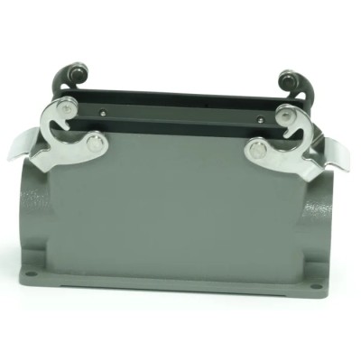 RS PRO Heavy Duty Power Connector Housing Surface Mount Die Cast Aluminium Body IP65 2 Lever M40 Thread 208-4040