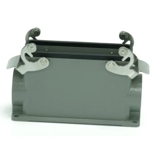 RS PRO Heavy Duty Power Connector Housing Surface Mount Die Cast Aluminium IP65 2 Lever Lock 208-4046