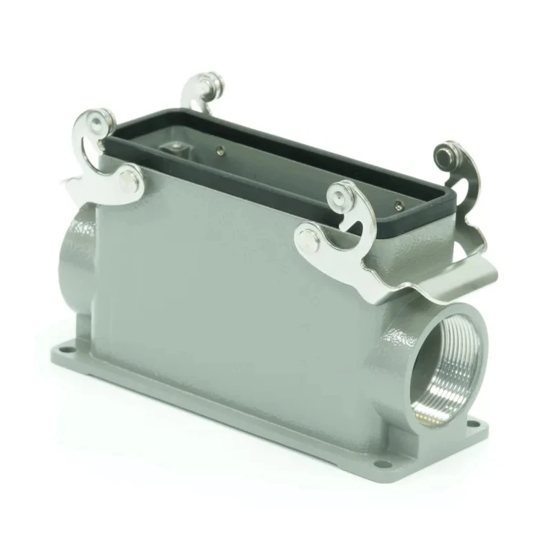 RS PRO Heavy Duty Power Connector Housing Surface Mount Die Cast Aluminium IP65 2 Lever Lock 208-4046