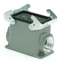RS PRO Heavy Duty Power Connector Housing Surface Mount Die Cast Aluminium IP65 2 Lever Locking RS PROMO 208-4119