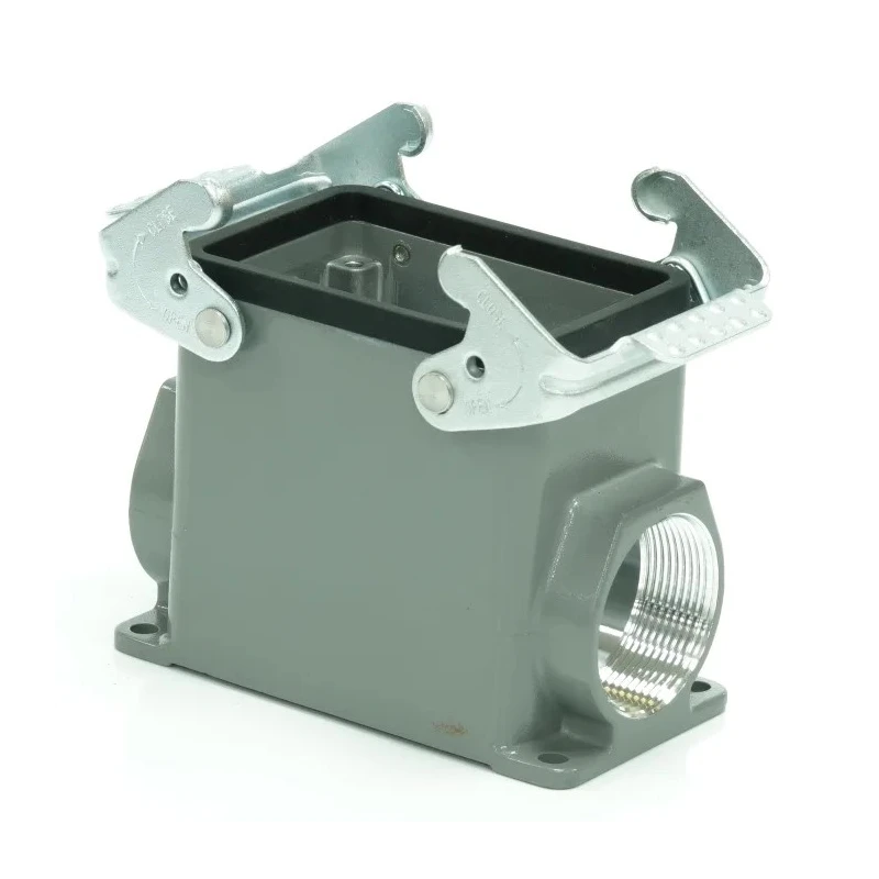 RS PRO Heavy Duty Power Connector Housing Surface Mount Die Cast Aluminium IP65 2 Lever Locking RS PROMO 208-4119