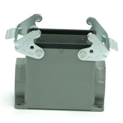 RS PRO Heavy Duty Power Connector Housing Surface Mount Die Cast Aluminium IP65 2 Lever PG21 208-4118