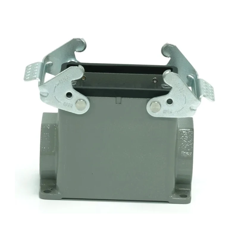 RS PRO Heavy Duty Power Connector Housing Surface Mount Die Cast Aluminium IP65 2 Lever PG21 208-4118