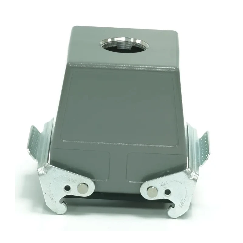 RS PRO Heavy Duty Power Connector Housing Cable-to-Cable 2 Lever Locking M32 Thread IP65 Die Cast Aluminium China 208-4152