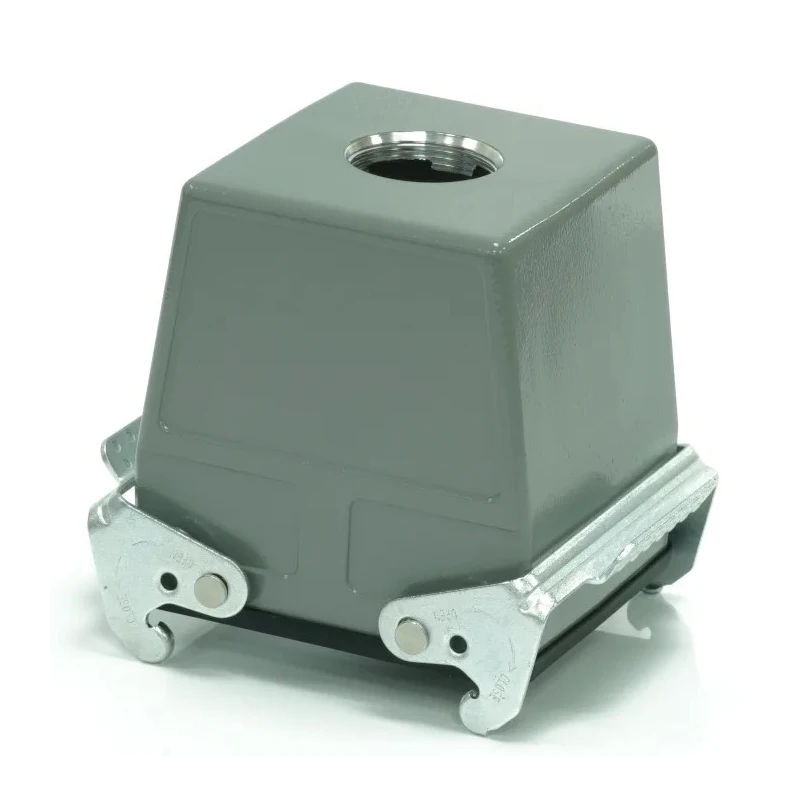 RS PRO Heavy Duty Power Connector Housing Cable-to-Cable 2 Lever Locking M32 Thread IP65 Die Cast Aluminium China 208-4152