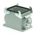 RS PRO Heavy Duty Power Connector Housing 2 Lever Surface Mount Die Cast Aluminium Housing with IP65 Protection 208-4188