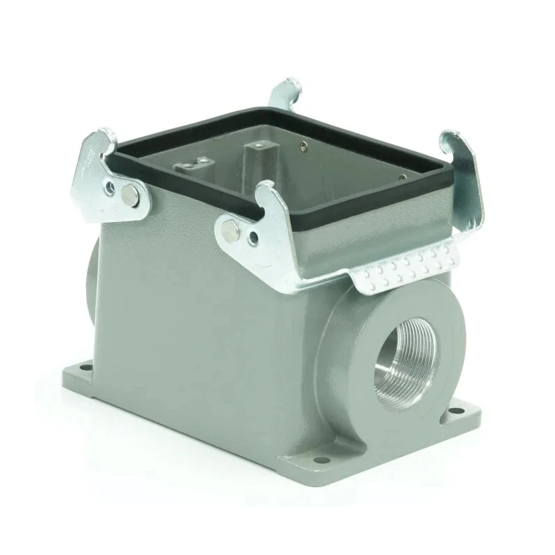RS PRO Heavy Duty Power Connector Housing M32 Thread Size Die Cast Aluminium Body IP65 Surface Mount 2 Lever Lock 208-4191
