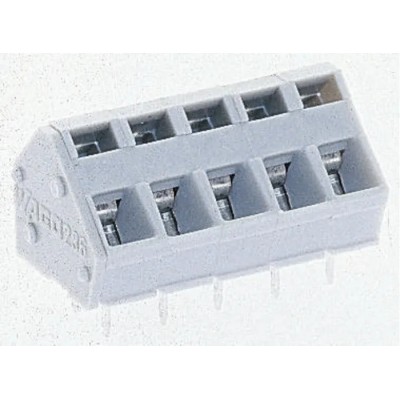 WAGO PCB Terminal Block, 1-Contact, 5 mm Pitch, 24A Current, Polyamide Housing 236-401