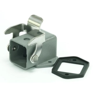 RS PRO Heavy Duty Power Connector Housing Bulkhead Mount Die Cast Zinc IP65 RS-H3A 208-4223