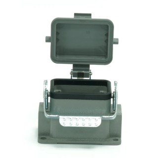 RS PRO Heavy Duty Power Connector Housing, Surface Mount, Die Cast Aluminium Body, IP65, 1 Lever Locking, PG16 208-4290