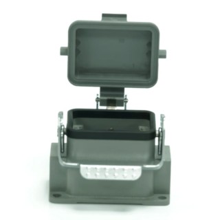 RS PRO Heavy Duty Power Connector Housing, Die Cast Aluminium, Surface Mount, IP65, 1 Lever Locking M25 Thread 208-4292