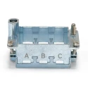 RS PRO Hinged Frame 3 Way Die Cast Zinc Silver 10B Size Top Cable Entry For 3 Module Connector 208-4540