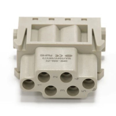 RS PRO Heavy Duty Power Connector Insert 16A Female 6 Contacts 500V 208-4575