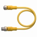 Turck Sensor Actuator Cable Female 8 Way Straight to Male 5 Way Straight PVC Jacket Yellow 5 m RKC8T-5-RSC8T/TXY3013