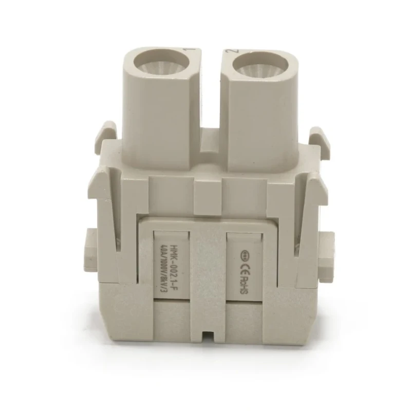 RS PRO Heavy Duty Power Connector Insert Female 2 Contacts 40A 1000V Copper Alloy Silver Plating 208-4582