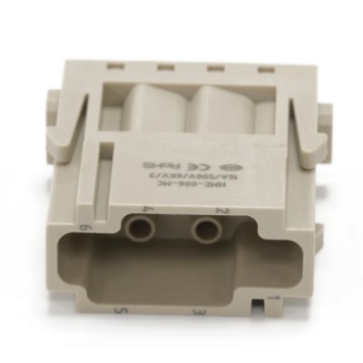 RS PRO Heavy Duty Power Connector Insert 16A Male 6 Contacts 500V Copper Alloy Silver Plated 208-4576