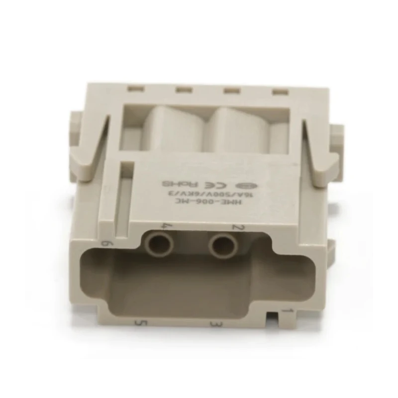 RS PRO Heavy Duty Power Connector Insert 16A Male 6 Contacts 500V Copper Alloy Silver Plated 208-4576