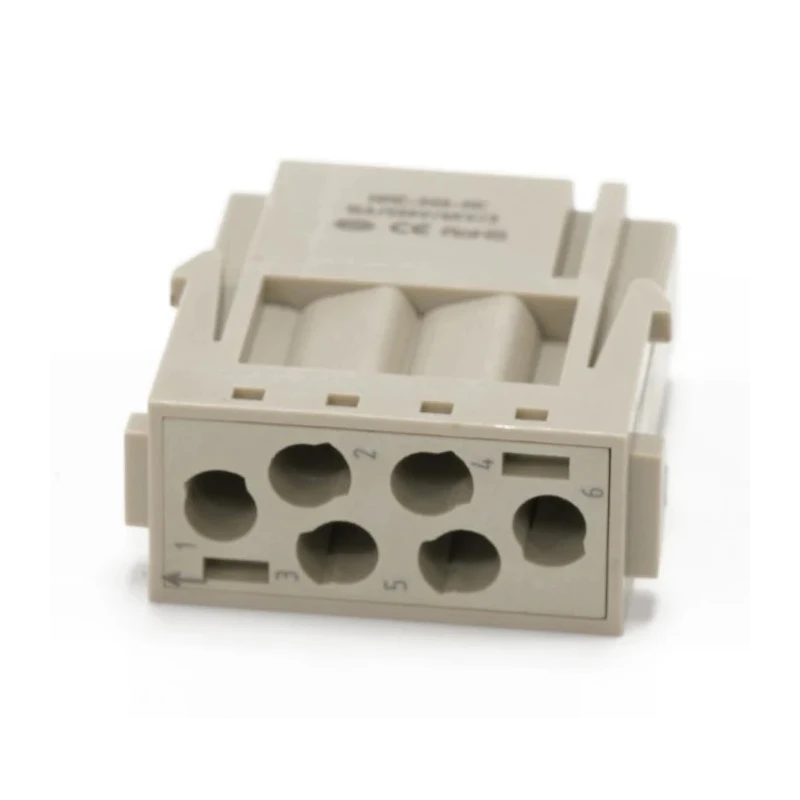 RS PRO Heavy Duty Power Connector Insert 16A Male 6 Contacts 500V Copper Alloy Silver Plated 208-4576