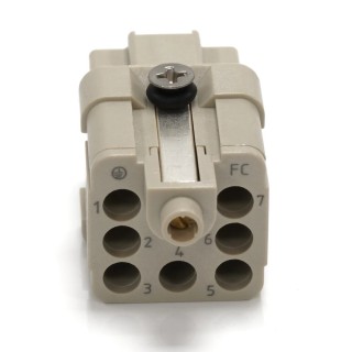 RS PRO Heavy Duty Power Connector Insert, 10A Current Rating, Female 7 Contact 400V 208-4607
