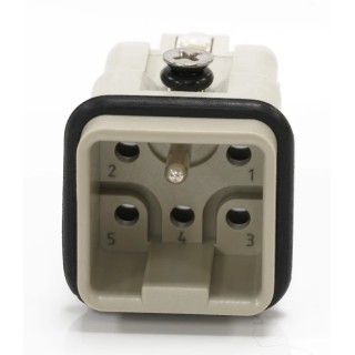RS PRO Heavy Duty Power Connector Insert 16A Male 5 Contacts 400V Copper Alloy Silver Plated 208-4605