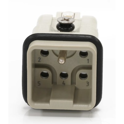 RS PRO Heavy Duty Power Connector Insert 16A Male 5 Contacts 400V Copper Alloy Silver Plated 208-4605