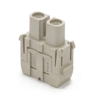 RS PRO Heavy Duty Power Connector Insert Female 2 Contacts 40A 1000V Copper Alloy Silver Plating 208-4585