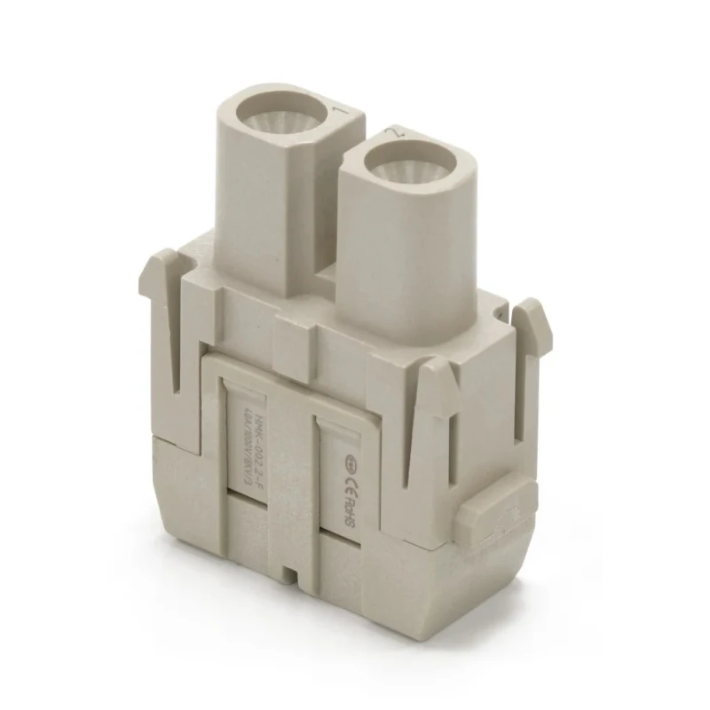 RS PRO Heavy Duty Power Connector Insert Female 2 Contacts 40A 1000V Copper Alloy Silver Plating 208-4585
