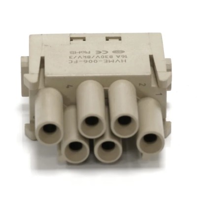 RS PRO Heavy Duty Power Connector Insert 16A Female 6 Contacts 830V 208-4616