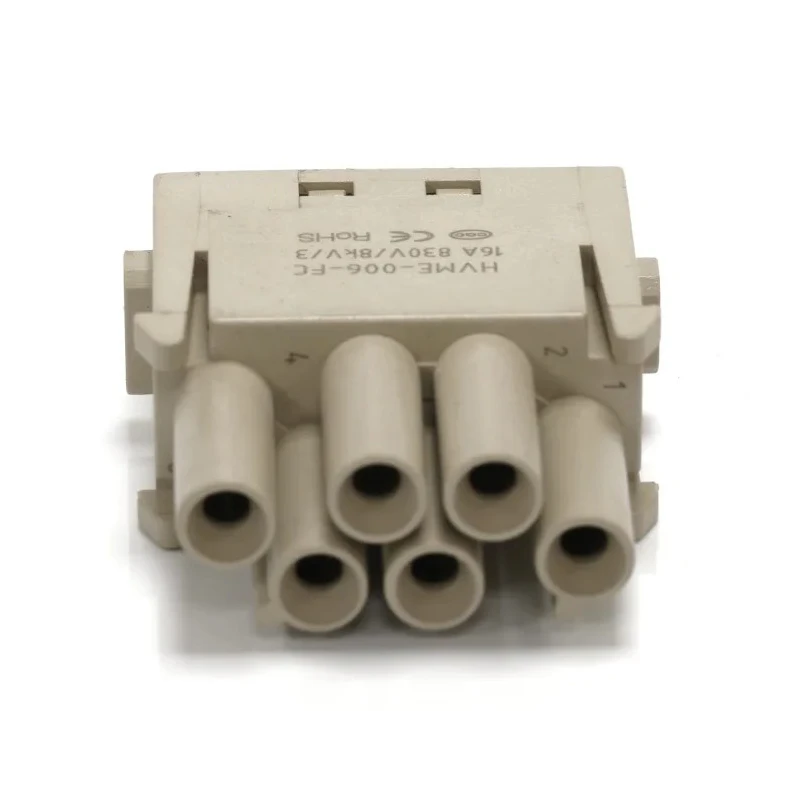RS PRO Heavy Duty Power Connector Insert 16A Female 6 Contacts 830V 208-4616