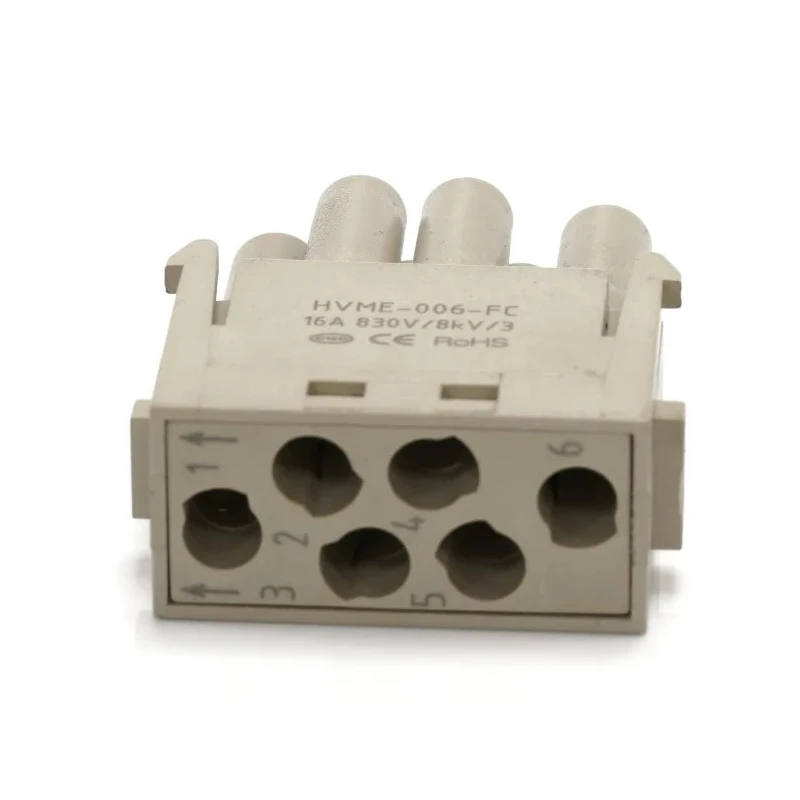 RS PRO Heavy Duty Power Connector Insert 16A Female 6 Contacts 830V 208-4616