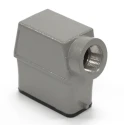 RS PRO Heavy Duty Power Connector Housing Die Cast Aluminium Body IP65 Side Mount PG16 Thread 2 Levers 208-4716