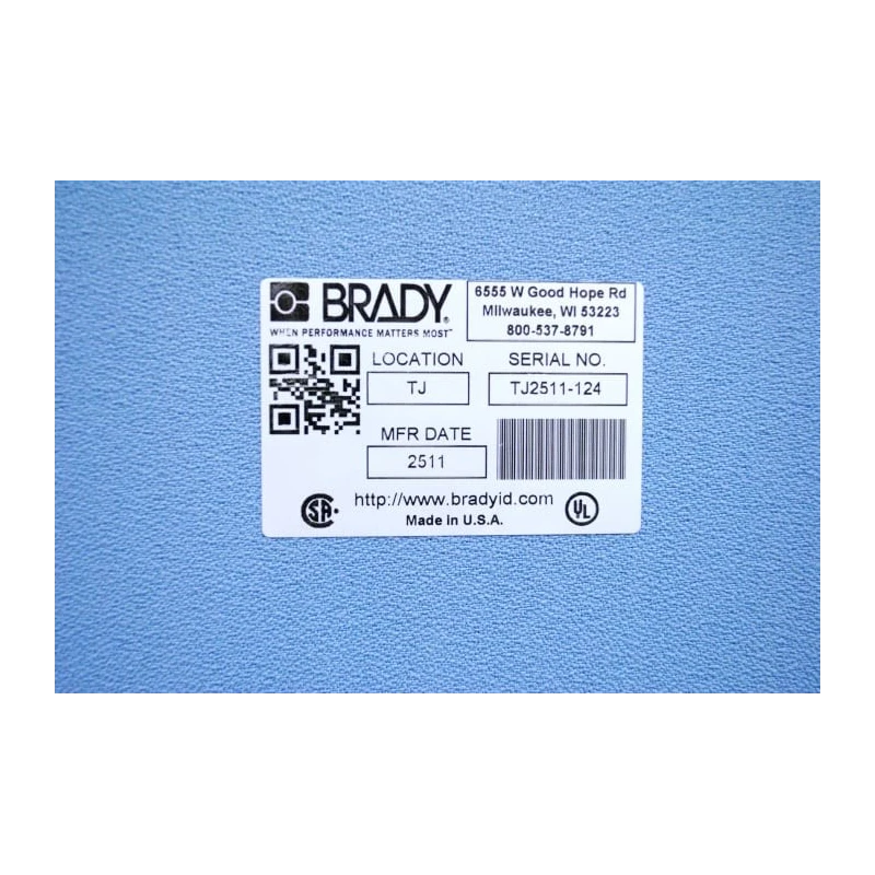 Brady Thermal Transfer Silver Metallised Glossy Polyester Label Printer Label 76.2 mm Width, 50.8 mm Length THT-19-434-1