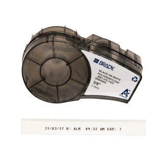 Brady Black on White Label Printer Tape 9.52 mm Width, 6.4 m Length, Chemical Resistant, ASTM Standards M21-375-7425