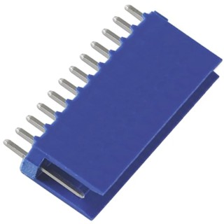 TE Connectivity AMPMODU HE14 Series Straight Through Hole PCB Header, 12 Contacts, 2.54 mm Pitch, 1 Row, Shrouded HE14