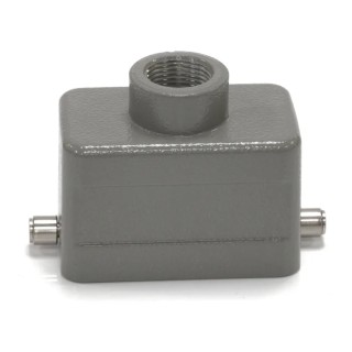 RS PRO Heavy Duty Power Connector Housing Top Mount Die Cast Aluminium IP65 2 Levers M20 Thread 208-4862