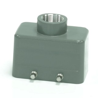 RS PRO Heavy Duty Power Connector Housing 4, RS-H10B Die Cast Aluminium IP65 Top Mount Connector Hood 208-4871