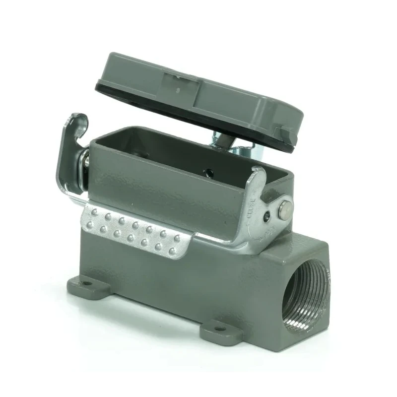 RS PRO Heavy Duty Power Connector Housing Surface Mount Die Cast Aluminium IP65 1 Lever PG21 Thread 208-4902