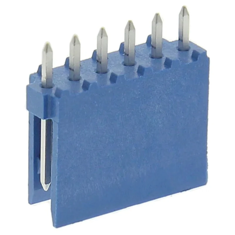 TE Connectivity AMPMODU HE14 Series Straight Through Hole PCB Header, 6 Contacts, 2.54 mm Pitch, 1 Row, Shrouded HE14