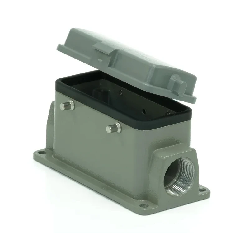 RS PRO Heavy Duty Power Connector Housing Surface Mount Die Cast Aluminium IP65 4 Levers M25 Thread Size 208-4975