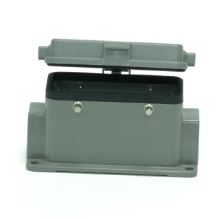 RS PRO Heavy Duty Power Connector Housing Surface Mount Die Cast Aluminium IP65 PG21 Thread 4 Levers 208-4976