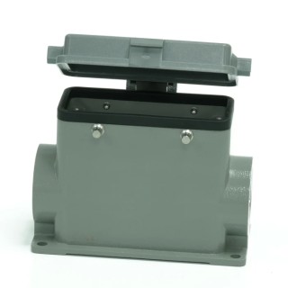 RS PRO Heavy Duty Power Connector Housing Surface Mount Die Cast Aluminium IP65 4 Levers M32 Thread 208-5008