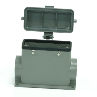 RS PRO Heavy Duty Power Connector Housing, Die Cast Aluminium, IP65, Surface Mount, 4 Levers, PG21 Thread 208-5009