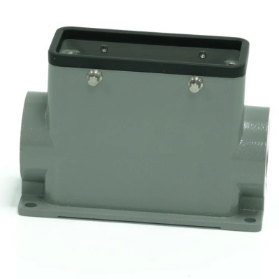 RS PRO Heavy Duty Power Connector Housing Surface Mount Die Cast Aluminium IP65 4 Levers M32 Thread 208-5011