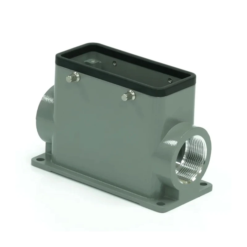RS PRO Heavy Duty Power Connector Housing Surface Mount Die Cast Aluminium IP65 4 Levers M32 Thread 208-5011